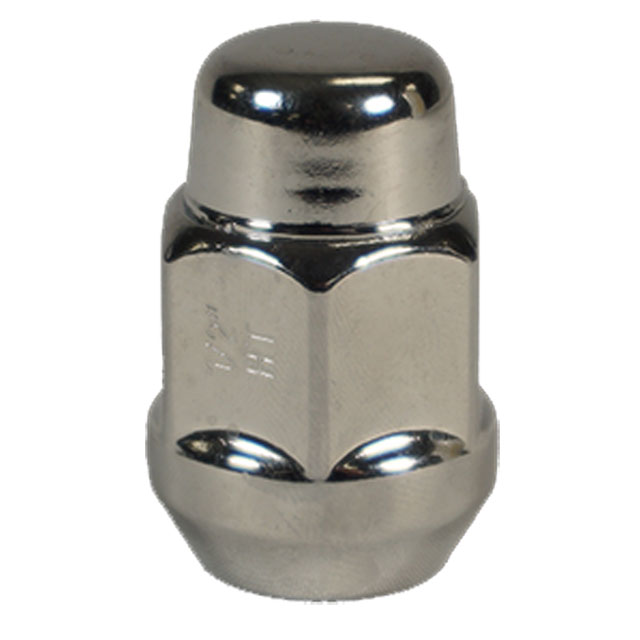 (image for) Trailer Hex Wheel Nut Chrome Bulge/Acron 1/2"-20 60° Cone Dexter/Redneck #12CLN