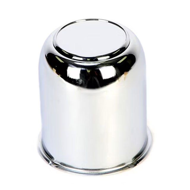 (image for) Chrome Trailer 4 Lug Wheel Push Through Center Cap With Plug 3.19" Diameter Center Dexter/Redneck #319EZ