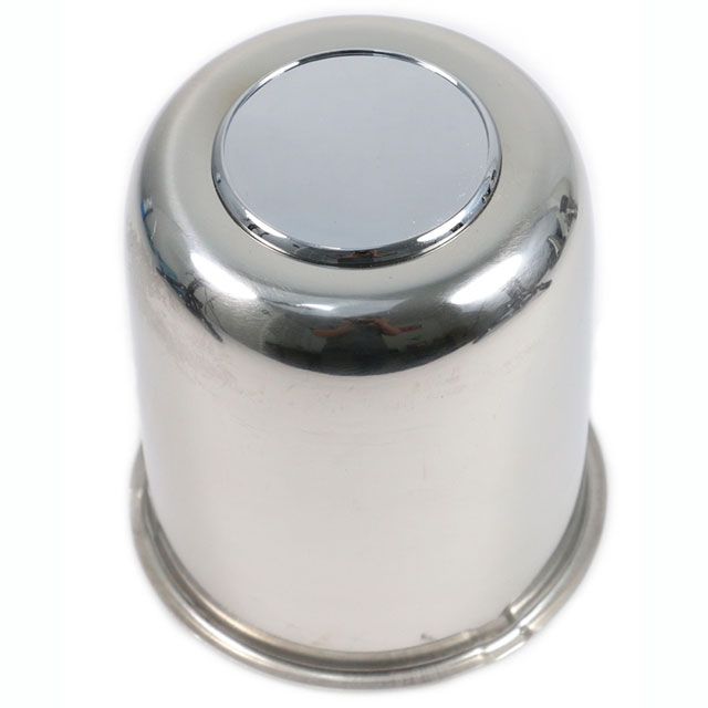 (image for) Stainless Steel 5 Lug Trailer Wheel Center Cap With Plug 3.75" Diameter Center Dexter/Redneck #375EZ-SS