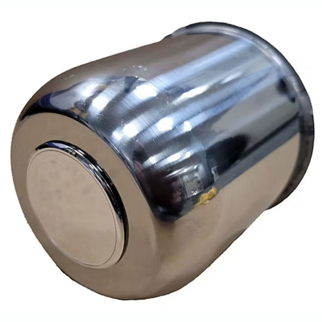 (image for) Stainless Steel 6 Lug Trailer Wheel Push Through Center Cap With Plug 4.25" Diameter Center Dexter/Redneck #425EZ-SS