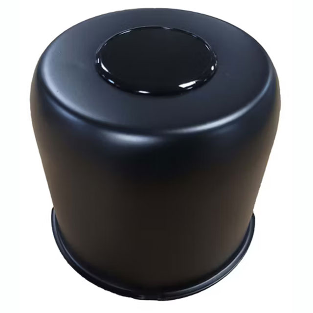 (image for) Black 8 Lug Trailer Wheel Push Through Center Cap With Plug 4.90" Diameter Center Dexter/Redneck #490EZ-BK