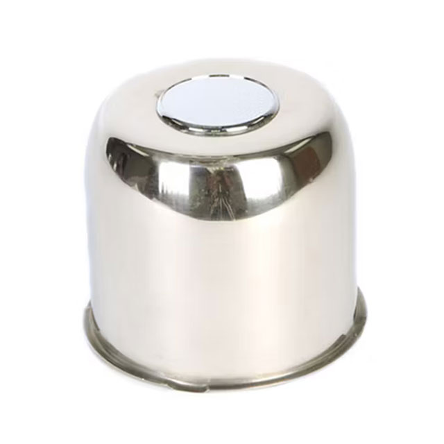 (image for) Stainless Steel Trailer Wheel Push Through Center Cap With Plug 4.90" Diameter Center Dexter/Redneck #490EZ-SS