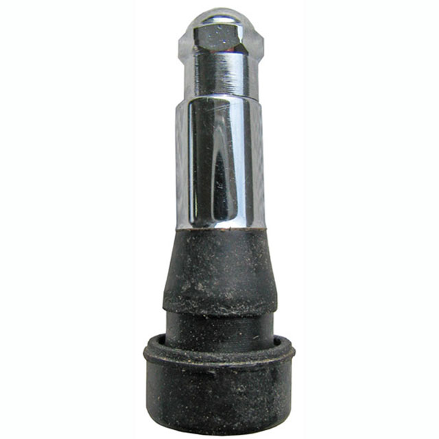 (image for) Trailer Wheel Valve Stem 0.453" Rubber-Brass With Chrome Sleeve Dexter/Redneck #TR600C