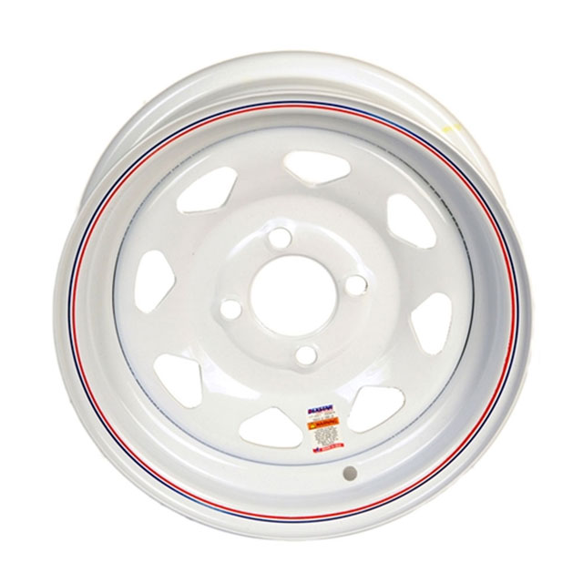 (image for) Steel Spoke Trailer Wheel 4 On 4" Bolt Pattern White 13” x 4.5” Dexter/Redneck #WH1345-440WS