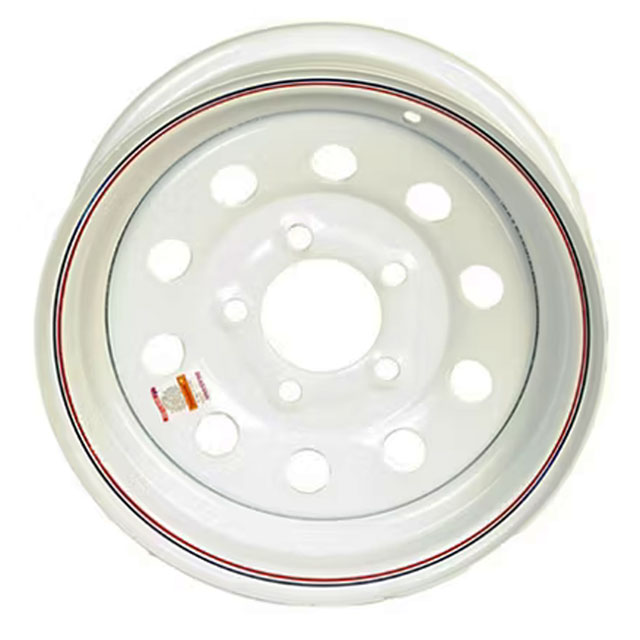 (image for) Steel Modular Trailer Wheel 5 On 4.5" Bolt Pattern White 13” x 4.5” Dexter/Redneck #WH1345-5WM
