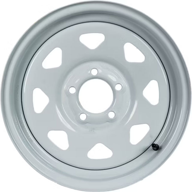 (image for) Steel Spoke Trailer Wheel 5 On 4.5" Bolt Pattern White 14” X 5.5" Dexter/Redneck #WH1455-545WS