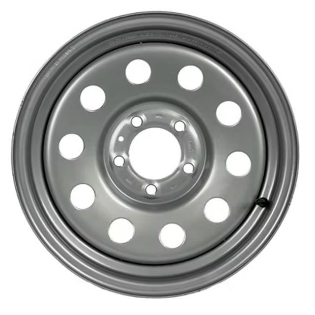 (image for) Steel Modular Trailer Wheel 5 On 4.5" Bolt Pattern Silver 15” X 5" Dexter/Redneck #WH155-545SM