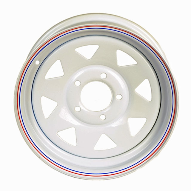 (image for) Steel Spoke Trailer Wheel 5 On 4.75" Bolt Pattern White 15 x 5" Dexter/Redneck #WHI155-5475WS
