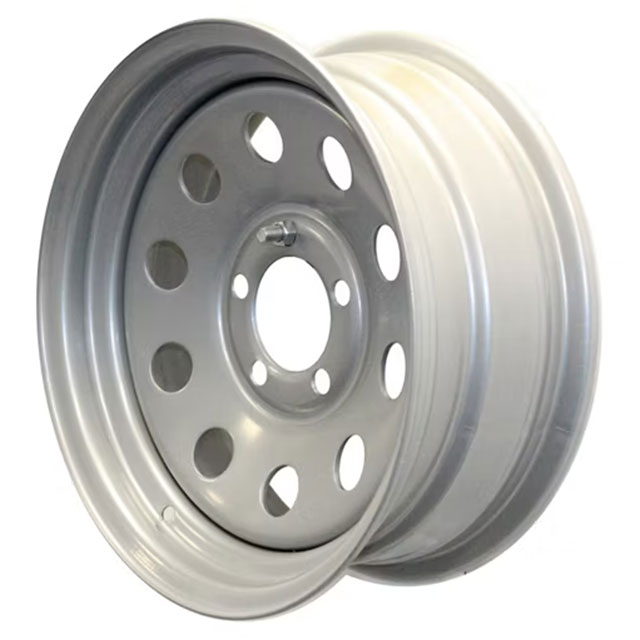 (image for) Steel Modular Trailer Wheel 5 On 4.5" Bolt Pattern Silver 15” x 6” Dexter/Redneck #WH156-545SM