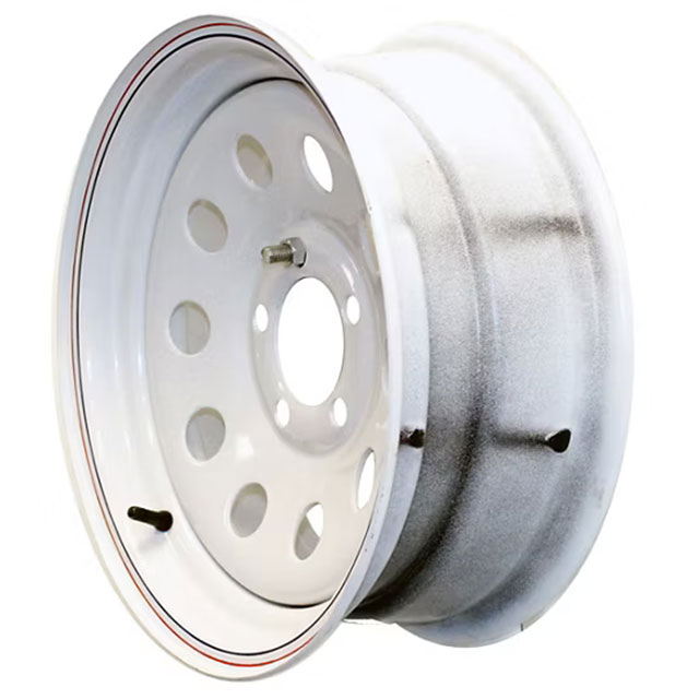 (image for) Steel Modular Trailer Wheel 5 On 4.5" Bolt Pattern White 15” x 6” Dexter/Redneck #WH156-545WM