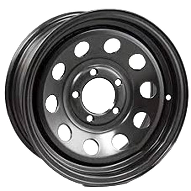(image for) Steel Modular Trailer Wheel 5 On 5" Bolt Pattern Black 15” x 6” Dexter/Redneck #WH156-550BM