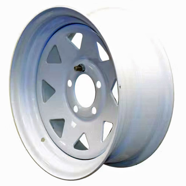 (image for) Steel Spoke Trailer Wheel 5 On 4.5" Bolt Pattern White 15” x 6” Dexter/Redneck #WH156-5WS