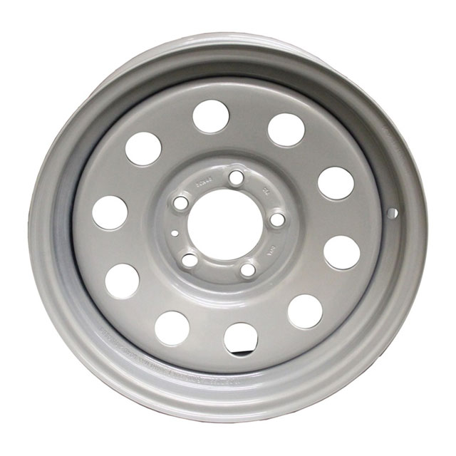 (image for) Steel Modular Trailer Wheel 6 On 5.5" Bolt Pattern Silver 15” x 6” Dexter/Redneck #WH156-655SM