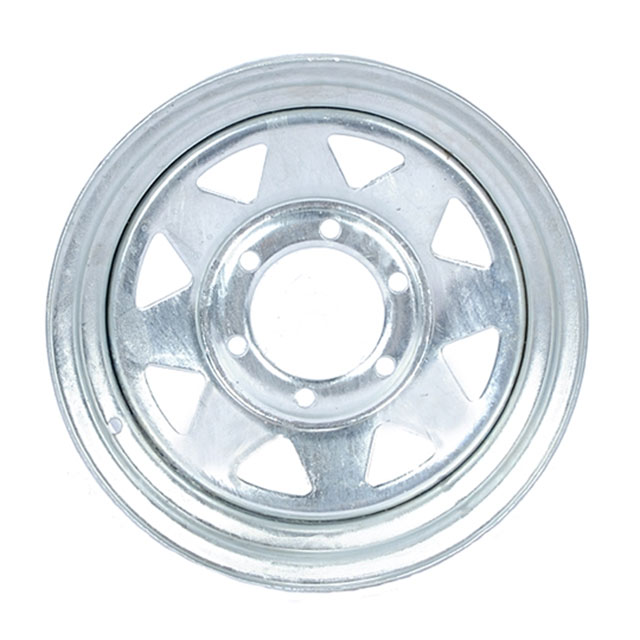 (image for) Steel Spoke Trailer Wheel 6 On 5.5" Bolt Pattern Galvanized 15”x6" Dexter/Redneck #WH156-6GVS