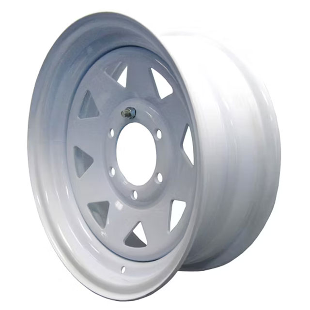 (image for) Steel Spoke Trailer Wheel 6 On 5.5" Bolt Pattern White 16” x 6” Dexter/Redneck #WH166-655WS
