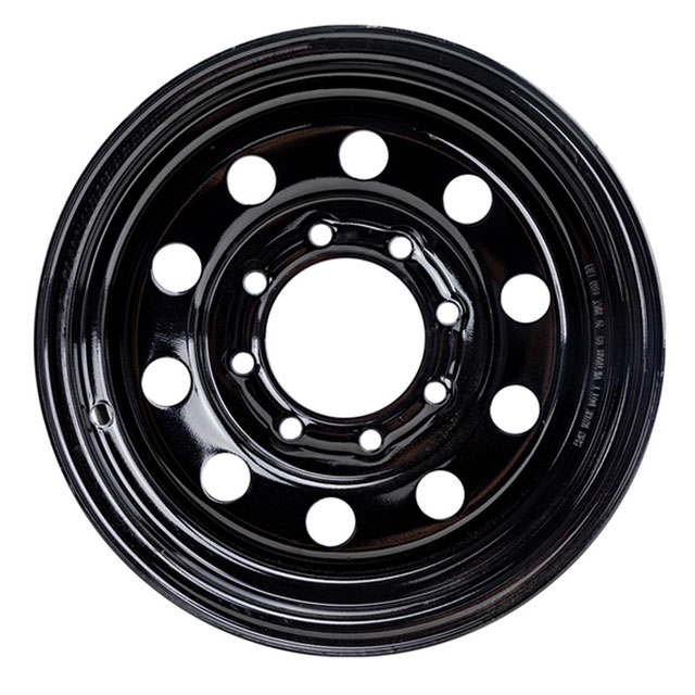 (image for) Steel HD Modular Trailer Wheel 8 On 6.5" Bolt Pattern Black 16” x 7” Dexter/Redneck #WH166-8HDBM