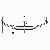 (image for) Trailer Double Eye Spring 1000 Lb 3 Leaf 20 3/8" X 1 3/4" Dexter/Redneck #1020