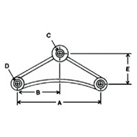 (image for) Trailer Multi-Axle Suspension 1 3/4" Double Eye Spring Equalizer Curved 5 5/8" Spring Hole Center Dexter/Redneck #13-104-2