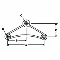 (image for) Trailer Multi-Axle Suspension 1 3/4" Double Eye Spring Equalizer Curved 6 1/4" Spring Hole Centers Dexter/Redneck #A2252CB