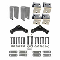 (image for) Trailer Spring Hanger Kit Tandem 2-7K Axles 1.75" Double Eye Spring 2 1/2" Front & Rear Hangers Curved Equalizer Dexter/Redneck #APT3HD