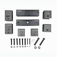(image for) Trailer Tandem Axle Spring Hanger Kit 2" Slipper Springs 3.5-8K Axles 4" Hangers Long Equalizer Dexter/Redneck #APT6SE-36
