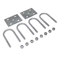 (image for) Trailer Galvanized Suspension U-Bolt Kit 1/2"-20 X 5 3/8" For 3.5k 2 3/8" Round Axle Dexter/Redneck #APUBR1GBK-538