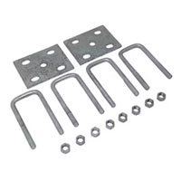 (image for) Trailer Galvanized Suspension U-Bolt Kit 1/2"-20 X 4 7/16" For 3.5k 2" Square Axle Dexter/Redneck #APUBS2GBK-481