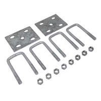 (image for) Trailer Galvanized Suspension U-bolt Kit 1/2"-20 X 4 5/16" For 3.5k 2" Square Axle Dexter/Redneck #APUBS2GBK