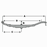(image for) Trailer Slipper Spring 2050 Lb 4 Leaf 26 1/4" X 1 3/4" Dexter/Redneck #C-4