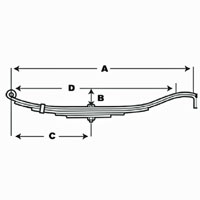 (image for) Trailer Slipper Spring 5000 Lb 8 Leaf 29 1/2" X 2" Dexter/Redneck #E8536
