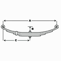 (image for) Trailer Double Eye Spring 3000 LB 1 Leaf 25 1/4" X 1 3/4" Dexter/Redneck #TE30