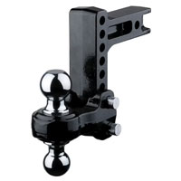 (image for) Trailer Receiver Hitch Ball-Mount Flash 6" Drop Steel Adjustable Channel Dual-Ball 2" Shank Dexter/Redneck #49-00-5600