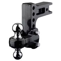 (image for) Trailer Receiver Hitch Ball-Mount Adjustable Channel Flash 6" Drop Steel Dual-Ball 2.5" Shank Dexter/Redneck #49-00-5625