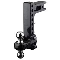 (image for) Trailer Receiver Hitch Ball-Mount Adjustable Channel Flash 10" Drop Steel Dual-Ball 2" Shank Dexter/Redneck #49-00-5900