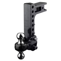 (image for) Trailer Receiver Hitch Ball-Mount Adjustable Channel Flash 10" Drop Steel Dual-Ball 2.5" Shank Dexter/Redneck #49-00-5925