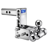 (image for) Trailer Receiver Hitch Ball-Mount Adjustable Channel Tri-Ball 10k 5" Drop Chrome Dexter/Redneck #TS10048C