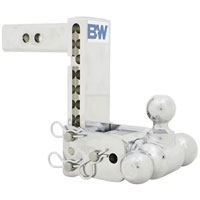 (image for) Trailer Receiver Hitch Ball-Mount Adjustable Channel Dual-Ball 10k 7" Drop Chrome Dexter/Redneck #TS10049C