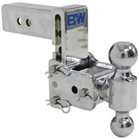 (image for) Trailer Receiver Hitch Ball-Mount Adjustable Channel Dual Ball 14k Chrome Dexter/Redneck #TS20037C