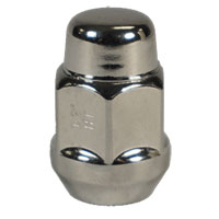 (image for) Trailer Hex Wheel Nut Chrome Bulge/Acron 1/2"-20 60° Cone Dexter/Redneck #12CLN