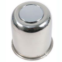 (image for) Stainless Steel 5 Lug Trailer Wheel Center Cap With Plug 3.75" Diameter Center Dexter/Redneck #375EZ-SS