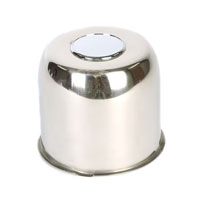 (image for) Stainless Steel Trailer Wheel Push Through Center Cap With Plug 4.90" Diameter Center Dexter/Redneck #490EZ-SS