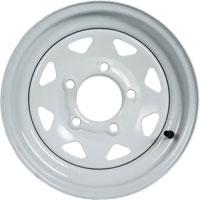 (image for) Steel Spoke Trailer Wheel 5 On 4.5" Bolt Pattern White 12” x 4” Dexter/Redneck #WH124-5WS