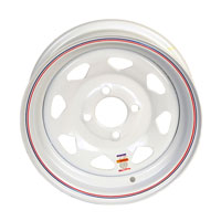 (image for) Steel Spoke Trailer Wheel 4 On 4" Bolt Pattern White 13” x 4.5” Dexter/Redneck #WH1345-440WS