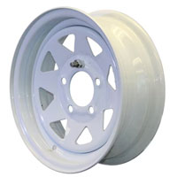 (image for) Steel Spoke Trailer Wheel 5 On 4.5" Bolt Pattern White 13” x 4.5” Dexter/Redneck #WH1345-545WS
