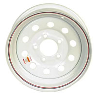 (image for) Steel Modular Trailer Wheel 5 On 4.5" Bolt Pattern White 13” x 4.5” Dexter/Redneck #WH1345-5WM