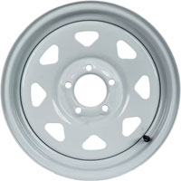 (image for) Steel Spoke Trailer Wheel 5 On 4.5" Bolt Pattern White 14” X 5.5" Dexter/Redneck #WH1455-545WS