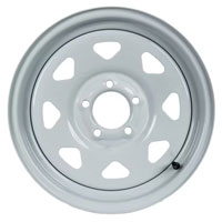 (image for) Steel Spoke Trailer Wheel 5 On 4.5" Bolt Pattern White 15” X 5" Dexter/Redneck #WH155-545WS