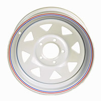 (image for) Steel Spoke Trailer Wheel 5 On 4.75" Bolt Pattern White 15 x 5" Dexter/Redneck #WHI155-5475WS