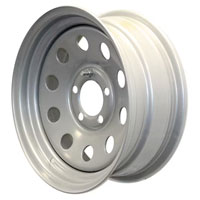 (image for) Steel Modular Trailer Wheel 5 On 4.5" Bolt Pattern Silver 15” x 6” Dexter/Redneck #WH156-545SM