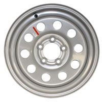 (image for) Steel Modular Trailer Wheel 5 On 5" Bolt Pattern Silver 15” x 6” Dexter/Redneck #WH156-550SM